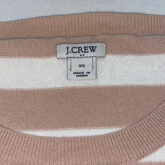 J•CREW White and Pink Striped Sweater Size XS - Picture 2 of 4